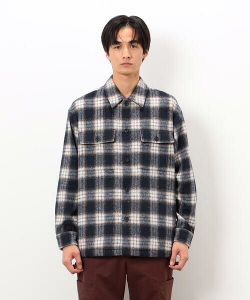 COMME CA ISM / コムサイズム ブルゾン | ウールライク シャギーチェック シャツブルゾン | 詳細8