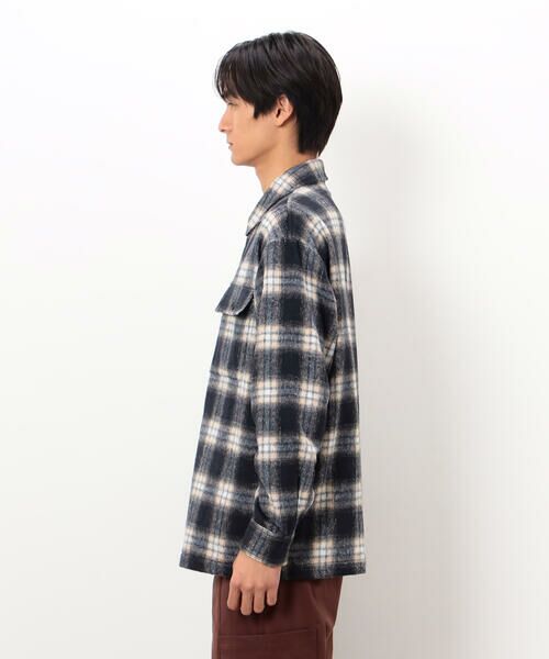 COMME CA ISM / コムサイズム ブルゾン | ウールライク シャギーチェック シャツブルゾン | 詳細9