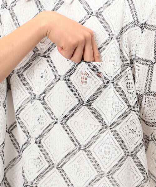 COMME CA ISM / コムサイズム シャツ・ブラウス | クロシェ風編み レースシャツ | 詳細10