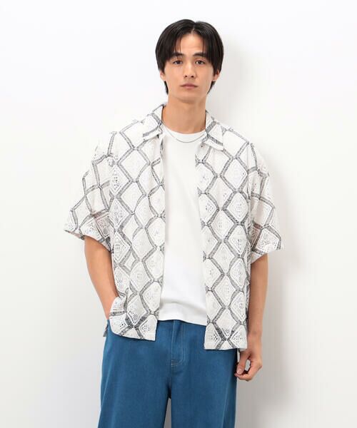 COMME CA ISM / コムサイズム シャツ・ブラウス | クロシェ風編み レースシャツ | 詳細3