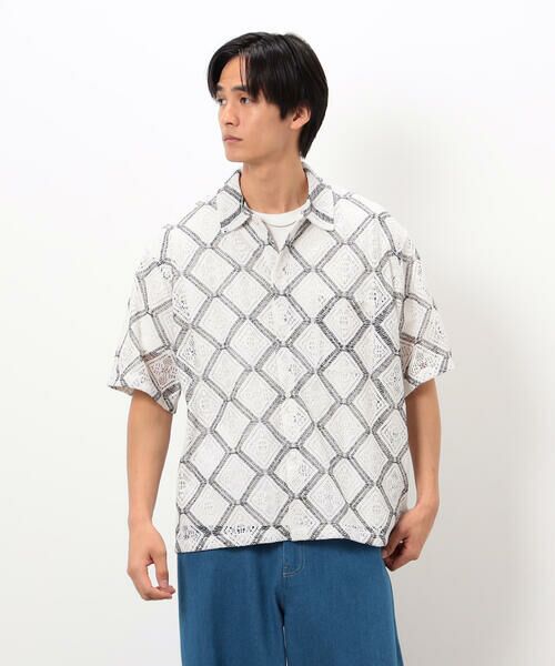 COMME CA ISM / コムサイズム シャツ・ブラウス | クロシェ風編み レースシャツ | 詳細5