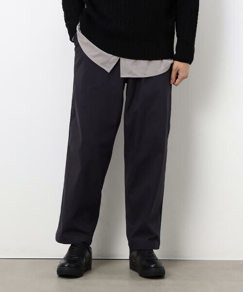 COMME CA ISM / コムサイズム その他パンツ | 【スマートベーシックパンツ】ハイテンション 裏起毛 ワンタック ワイド テーパード パンツ(チャコール)