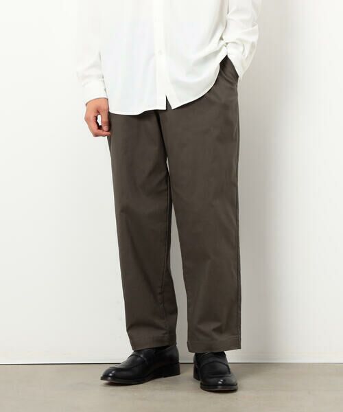 COMME CA ISM / コムサイズム その他パンツ | 【スマートベーシックパンツ】ハイテンション 裏起毛 ワンタック ワイド テーパード パンツ(カーキ)