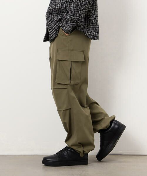 COMME CA ISM / コムサイズム その他パンツ | ポリエステルツイル ワイドシルエット カーゴパンツ | 詳細8