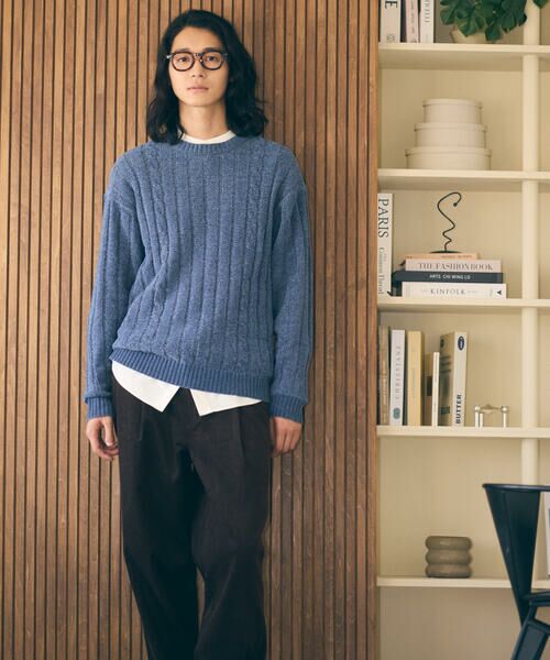 COMME CA ISM / コムサイズム ニット・セーター | モール ケーブル入りワイドリブニット | 詳細13