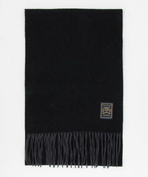 COMME CA ISM/コムサイズム ファインウール リバーシブル マフラー ブラック×チャコール F COMME CA ISM/コムサイズム ファインウール リバーシブル マフラー ブラック×チャコール F