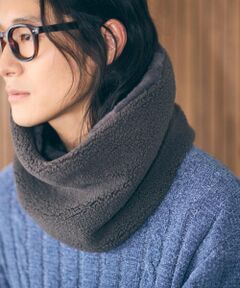COMME CA ISM / コムサイズム マフラー・ショール・スヌード・ストール | 【 リバーシブル】ボアフリース＆ファー スヌード