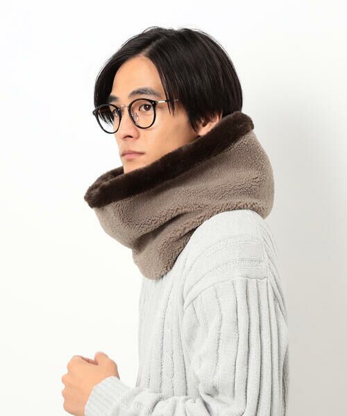 COMME CA ISM / コムサイズム マフラー・ショール・スヌード・ストール | 【 リバーシブル】ボアフリース＆ファー スヌード | 詳細7