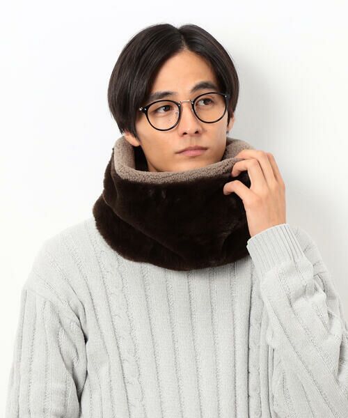 COMME CA ISM / コムサイズム マフラー・ショール・スヌード・ストール | 【 リバーシブル】ボアフリース＆ファー スヌード | 詳細9