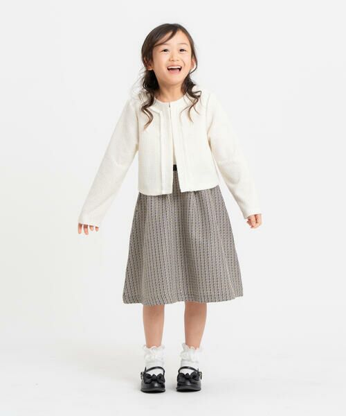 COMME CA ISM / コムサイズム カーディガン・ボレロ | 【オンライン限定カラー:ネイビー】ラメ混 ツイード調 ジャージー ボレロ(110-130cm) | 詳細1