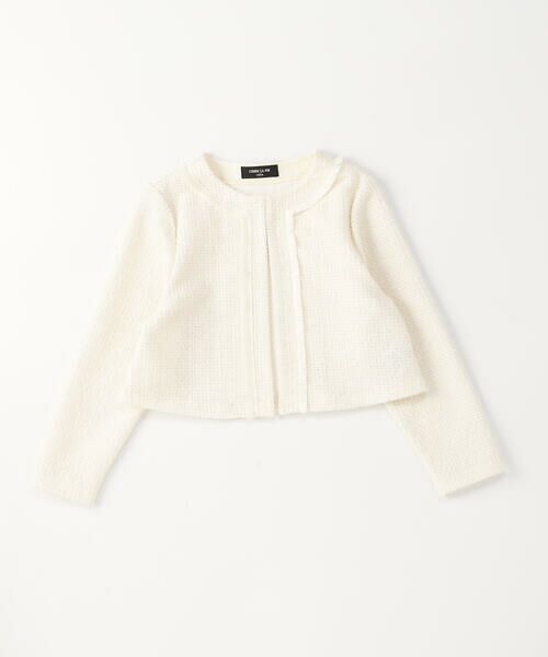 COMME CA ISM / コムサイズム カーディガン・ボレロ | 【オンライン限定カラー:ネイビー】ラメ混 ツイード調 ジャージー ボレロ(110-130cm) | 詳細4