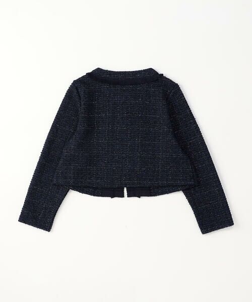 COMME CA ISM / コムサイズム カーディガン・ボレロ | 【オンライン限定カラー:ネイビー】ラメ混 ツイード調 ジャージー ボレロ(110-130cm) | 詳細13