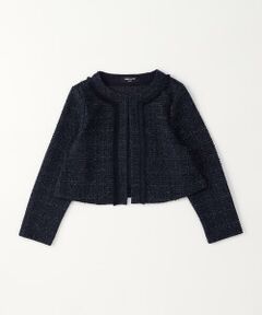 COMME CA ISM / コムサイズム カーディガン・ボレロ | 【オンライン限定カラー:ネイビー】ラメ混 ツイード調 ジャージー ボレロ(140-160cm)