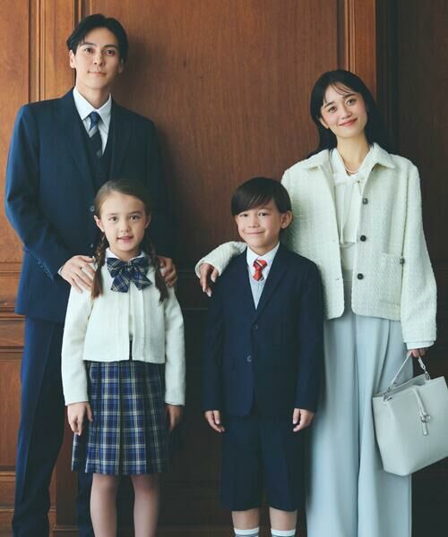 COMME CA ISM / コムサイズム カーディガン・ボレロ | 【オンライン限定カラー:ネイビー】ラメ混 ツイード調 ジャージー ボレロ(140-160cm) | 詳細2