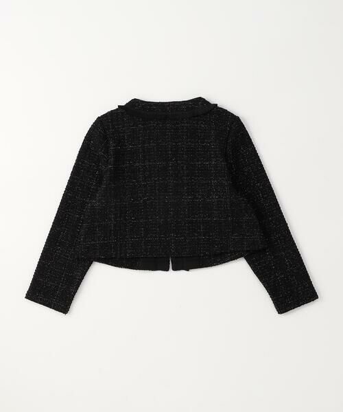 COMME CA ISM / コムサイズム カーディガン・ボレロ | 【オンライン限定カラー:ネイビー】ラメ混 ツイード調 ジャージー ボレロ(140-160cm) | 詳細11