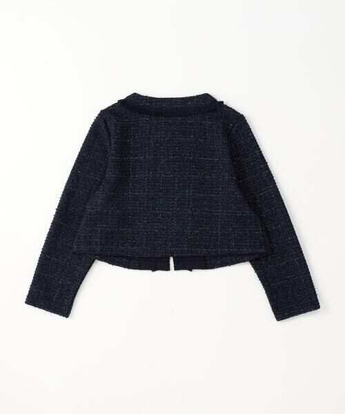 COMME CA ISM / コムサイズム カーディガン・ボレロ | 【オンライン限定カラー:ネイビー】ラメ混 ツイード調 ジャージー ボレロ(140-160cm) | 詳細11