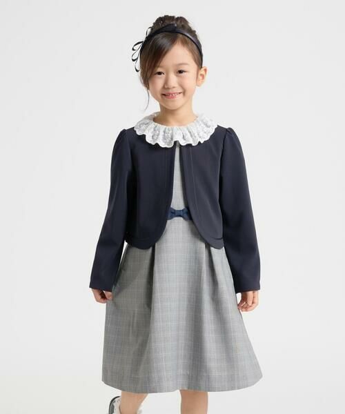 COMME CA ISM / コムサイズム ロング・マキシ丈ワンピース | 【セットアイテム】レース襟付きドレス×ボレロ(140-160cm) | 詳細1