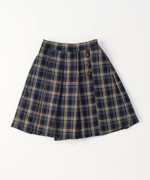 COMME CA ISM / コムサイズム ロング・マキシ丈スカート | チェック キュロットスカート(140-160cm) | 詳細1