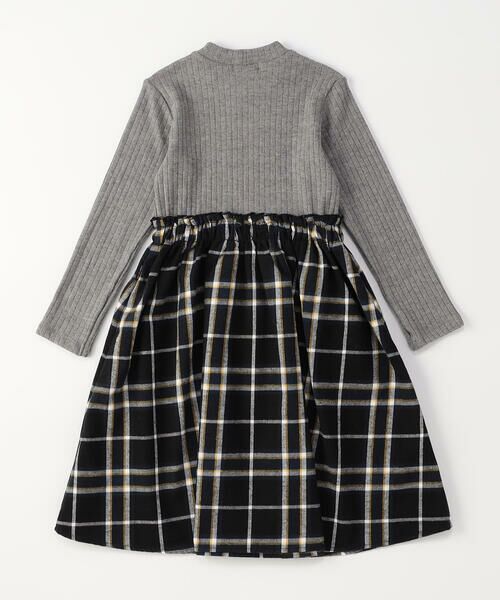 COMME CA ISM / コムサイズム ロング・マキシ丈ワンピース | チェック ドッキング ワンピース | 詳細1