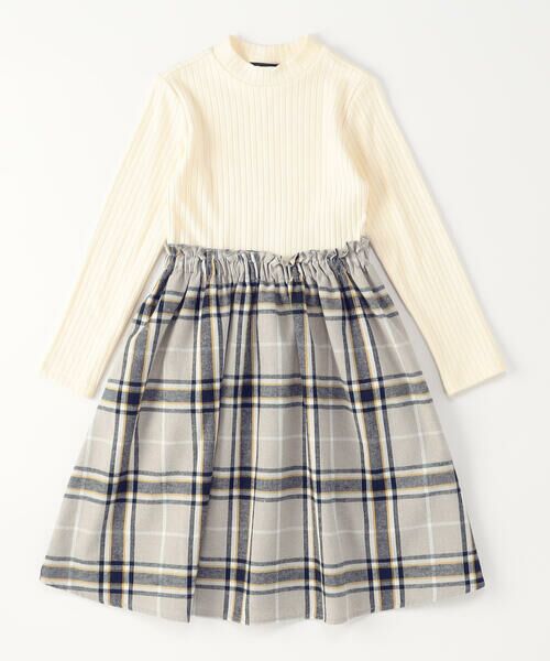 COMME CA ISM / コムサイズム ロング・マキシ丈ワンピース | チェック ドッキング ワンピース | 詳細4