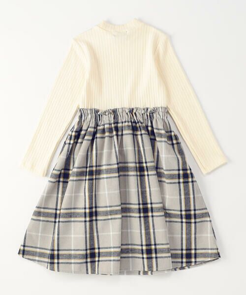 COMME CA ISM / コムサイズム ロング・マキシ丈ワンピース | チェック ドッキング ワンピース | 詳細5