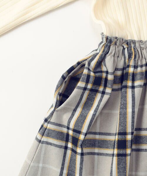 COMME CA ISM / コムサイズム ロング・マキシ丈ワンピース | チェック ドッキング ワンピース | 詳細8