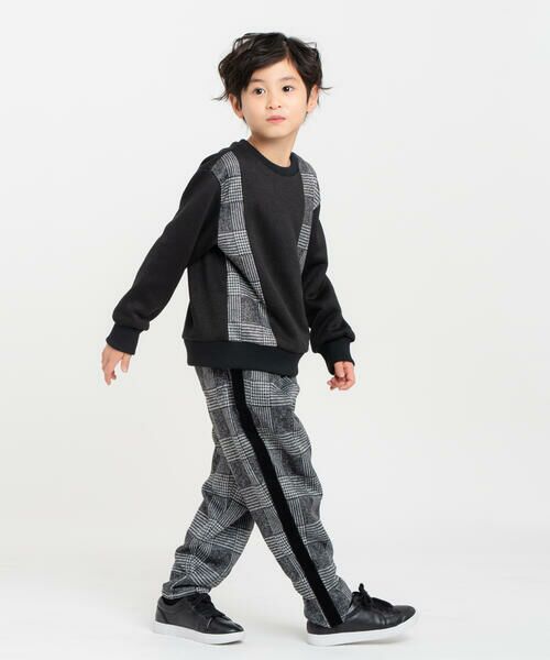 COMME CA ISM / コムサイズム スラックス・ドレスパンツ | グレンチェックプリント 裏起毛 ロングテーパードパンツ / セットアップ対応 | 詳細2