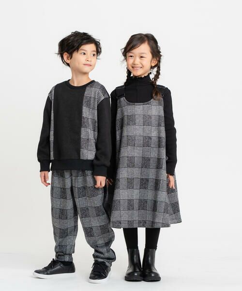 COMME CA ISM / コムサイズム スラックス・ドレスパンツ | グレンチェックプリント 裏起毛 ロングテーパードパンツ / セットアップ対応 | 詳細3