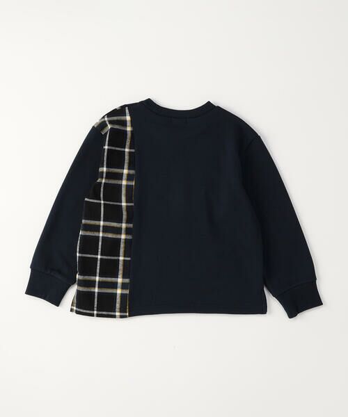 COMME CA ISM / コムサイズム スウェット | チェック 切り替え トレーナー | 詳細1