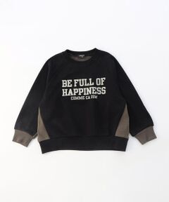 COMME CA ISM / コムサイズム スウェット | フロッキープリント 配色トレーナー