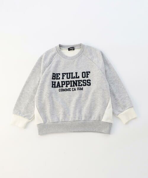 COMME CA ISM / コムサイズム スウェット | フロッキープリント 配色トレーナー | 詳細1