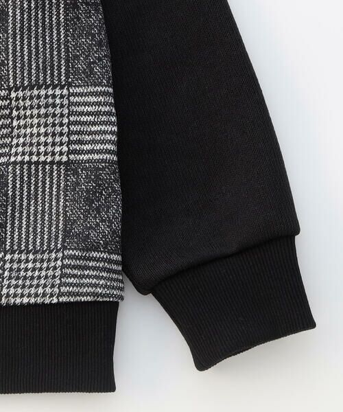 COMME CA ISM / コムサイズム スウェット | グレンチェックプリント 裏起毛 切り替えトレーナー / セットアップ対応 | 詳細7