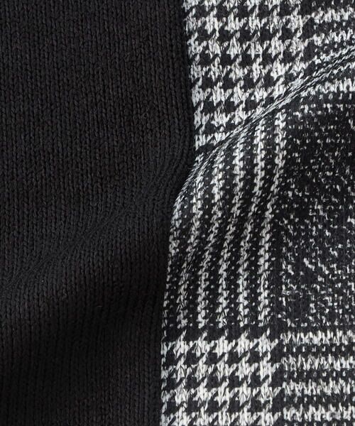 COMME CA ISM / コムサイズム スウェット | グレンチェックプリント 裏起毛 切り替えトレーナー / セットアップ対応 | 詳細9