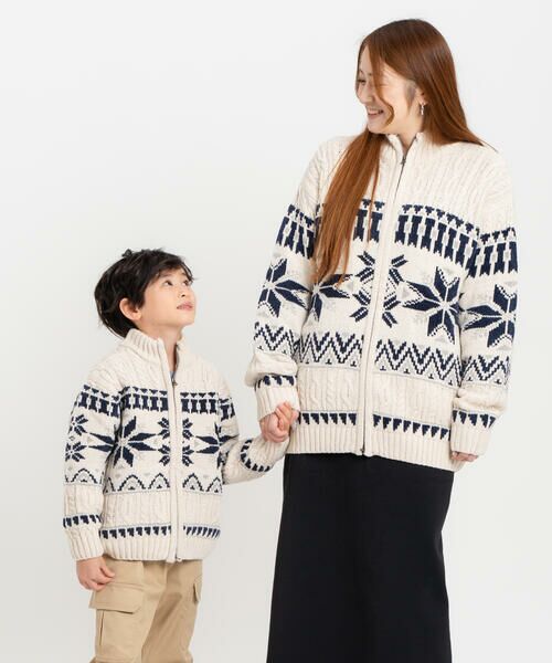 COMME CA ISM / コムサイズム ニット・セーター | 【雑誌掲載商品】雪柄 モールニット ジップアップ ブルゾン | 詳細2