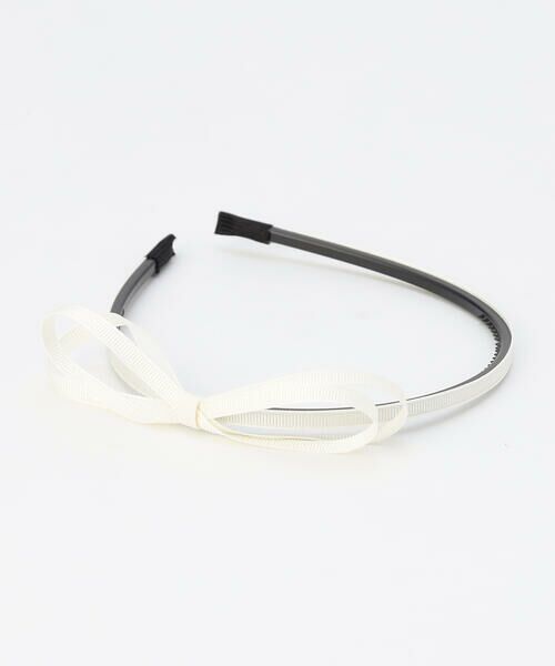 COMME CA ISM/コムサイズム 細グログラン リボン カチューシャ オフホワイト F COMME CA ISM/コムサイズム 細グログラン リボン カチューシャ オフホワイト F