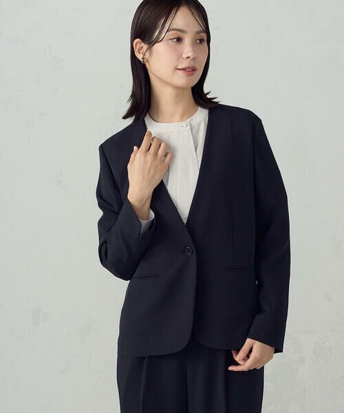 セール】 【セットアップ対応】ポリエステルツイル ノーカラー