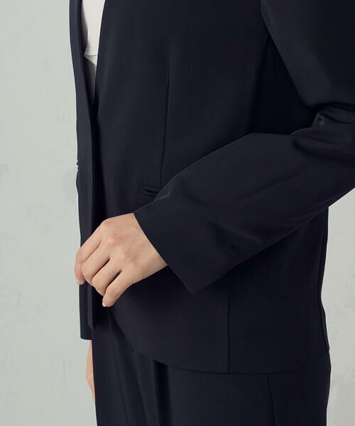 COMME CA ISM / コムサイズム ノーカラージャケット | 【宮城舞さん着用】【セットアップ対応】ポリエステルツイル ノーカラージャケット | 詳細27