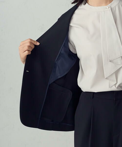 COMME CA ISM / コムサイズム ノーカラージャケット | 【宮城舞さん着用】【セットアップ対応】ポリエステルツイル ノーカラージャケット | 詳細30
