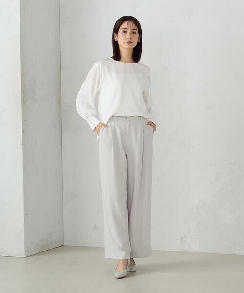 COMME CA ISM / コムサイズム シャツ・ブラウス | 【セットアップ対応】ポリエステルツイル パールボタンブラウス | 詳細1