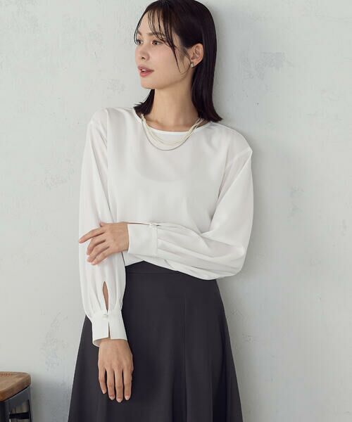 COMME CA ISM / コムサイズム シャツ・ブラウス | 【セットアップ対応】ポリエステルツイル パールボタンブラウス | 詳細8