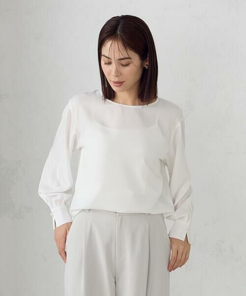 COMME CA ISM / コムサイズム シャツ・ブラウス | 【セットアップ対応】ポリエステルツイル パールボタンブラウス | 詳細2