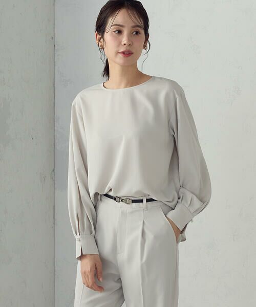 COMME CA ISM / コムサイズム シャツ・ブラウス | 【セットアップ対応】ポリエステルツイル パールボタンブラウス | 詳細15