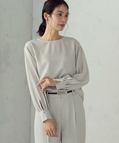 COMME CA ISM / コムサイズム シャツ・ブラウス | 【セットアップ対応】ポリエステルツイル パールボタンブラウス | 詳細16