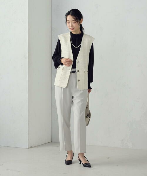 COMME CA ISM / コムサイズム その他パンツ | 【宮城舞さん着用】【セットアップ対応】ポリエステルツイル　テーパードパンツ | 詳細4