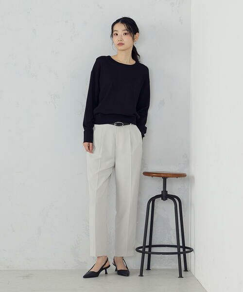 COMME CA ISM / コムサイズム その他パンツ | 【宮城舞さん着用】【セットアップ対応】ポリエステルツイル　テーパードパンツ | 詳細1