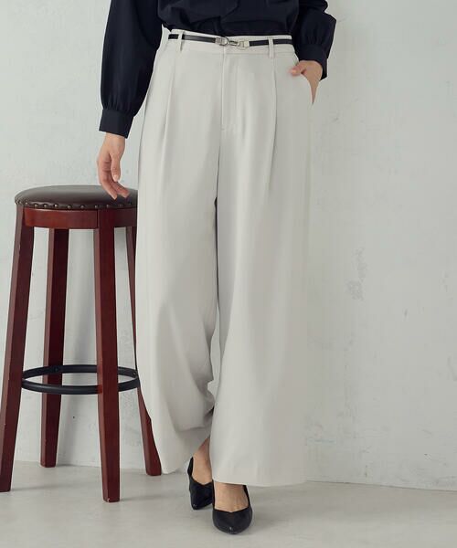 COMME CA ISM / コムサイズム その他パンツ | 【セットアップ対応】ポリエステルツイル タックワイドパンツ | 詳細10