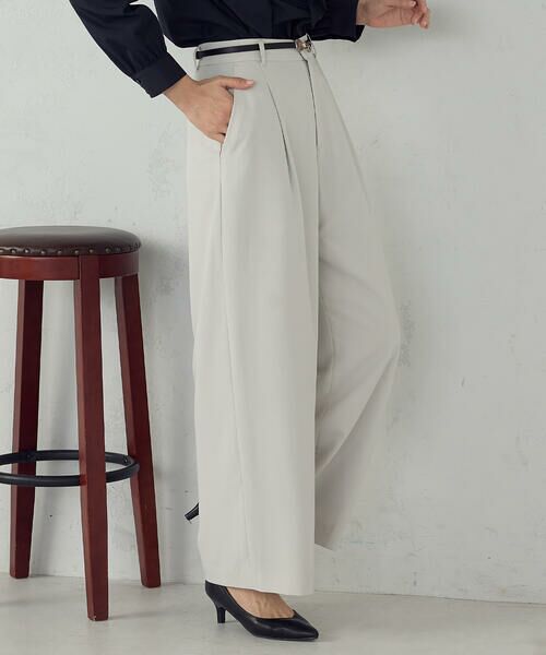 COMME CA ISM / コムサイズム その他パンツ | 【セットアップ対応】ポリエステルツイル タックワイドパンツ | 詳細11