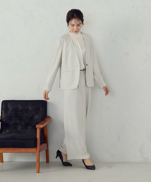 COMME CA ISM / コムサイズム その他パンツ | 【セットアップ対応】ポリエステルツイル タックワイドパンツ | 詳細6