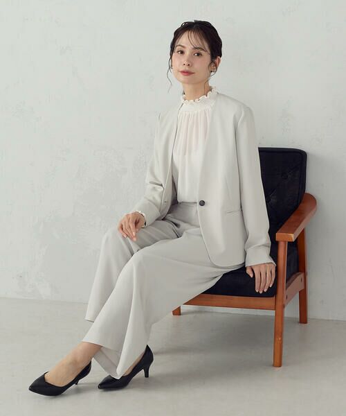 COMME CA ISM / コムサイズム その他パンツ | 【セットアップ対応】ポリエステルツイル タックワイドパンツ | 詳細7