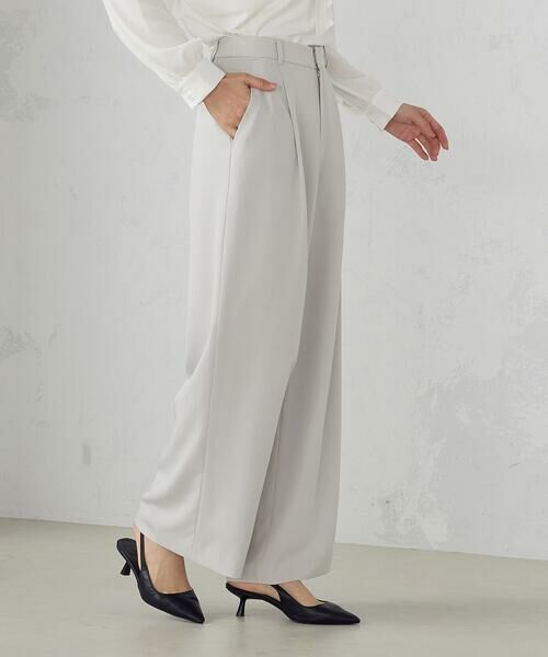 COMME CA ISM / コムサイズム その他パンツ | 【セットアップ対応】ポリエステルツイル タックワイドパンツ | 詳細8